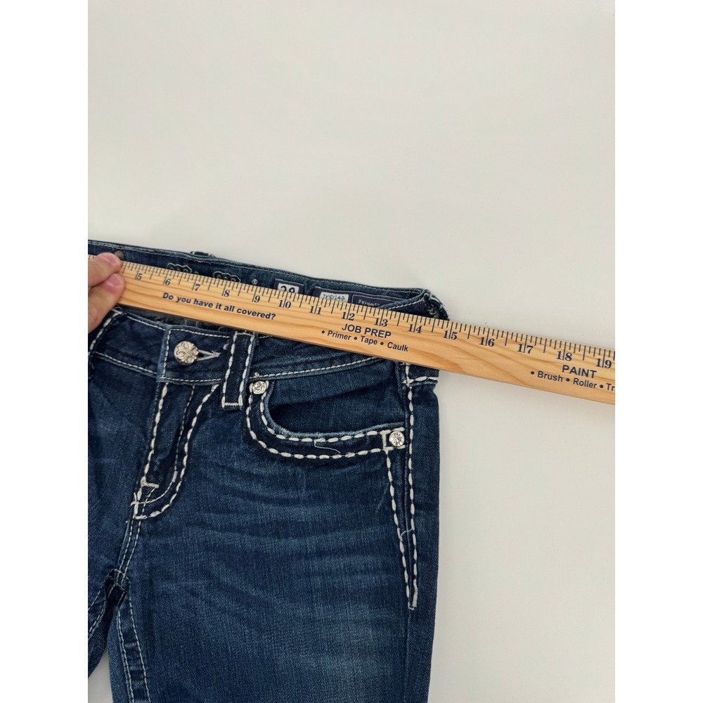 Miss Me Bradbury Bootcut Jeans Womens 28 Blue Crystal Embellished Flap Pocket - Picture 13 of 16